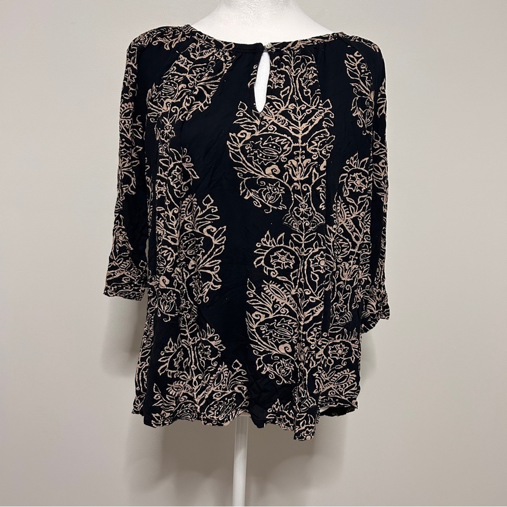 Lucky Brand 2XL/2G Boho Paisley  Flowy 3/4 Length Sleeve